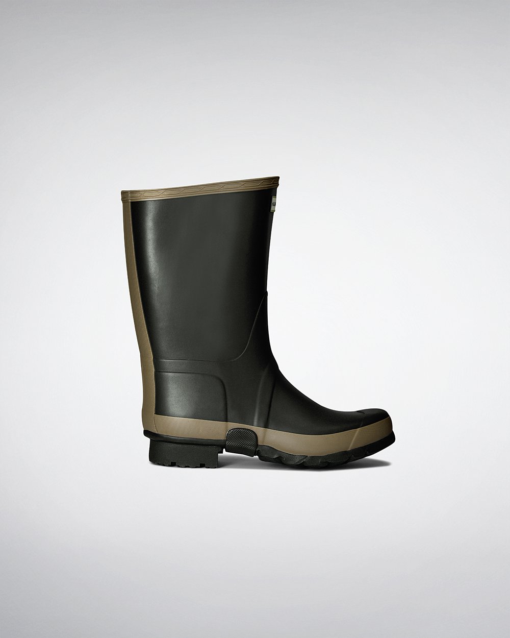 Mens Short Rain Boots - Hunter Gardener (81ZHCBWLO) - Dark Olive